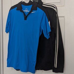 Set 2 Boy's  Nike Polo T-Shirts & Adidas Jacket  Size XL Blue / Black